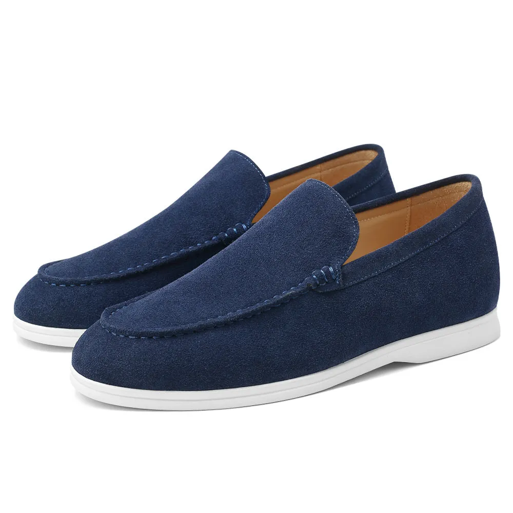 5 CM / 1.95 Inches CMR CHAMARIPA Men's Elevator Shoes - Suede Apron Toe Loafers