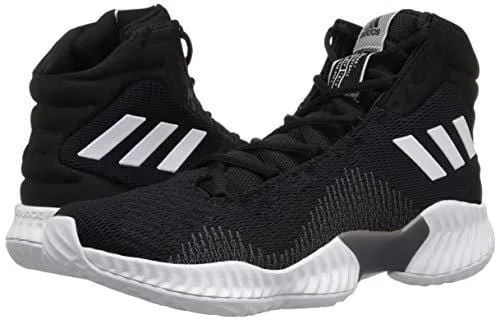 adidas Men's Pro Bounce 2018 Basketball Shoe, Black/White/Grey, 10.5 M US