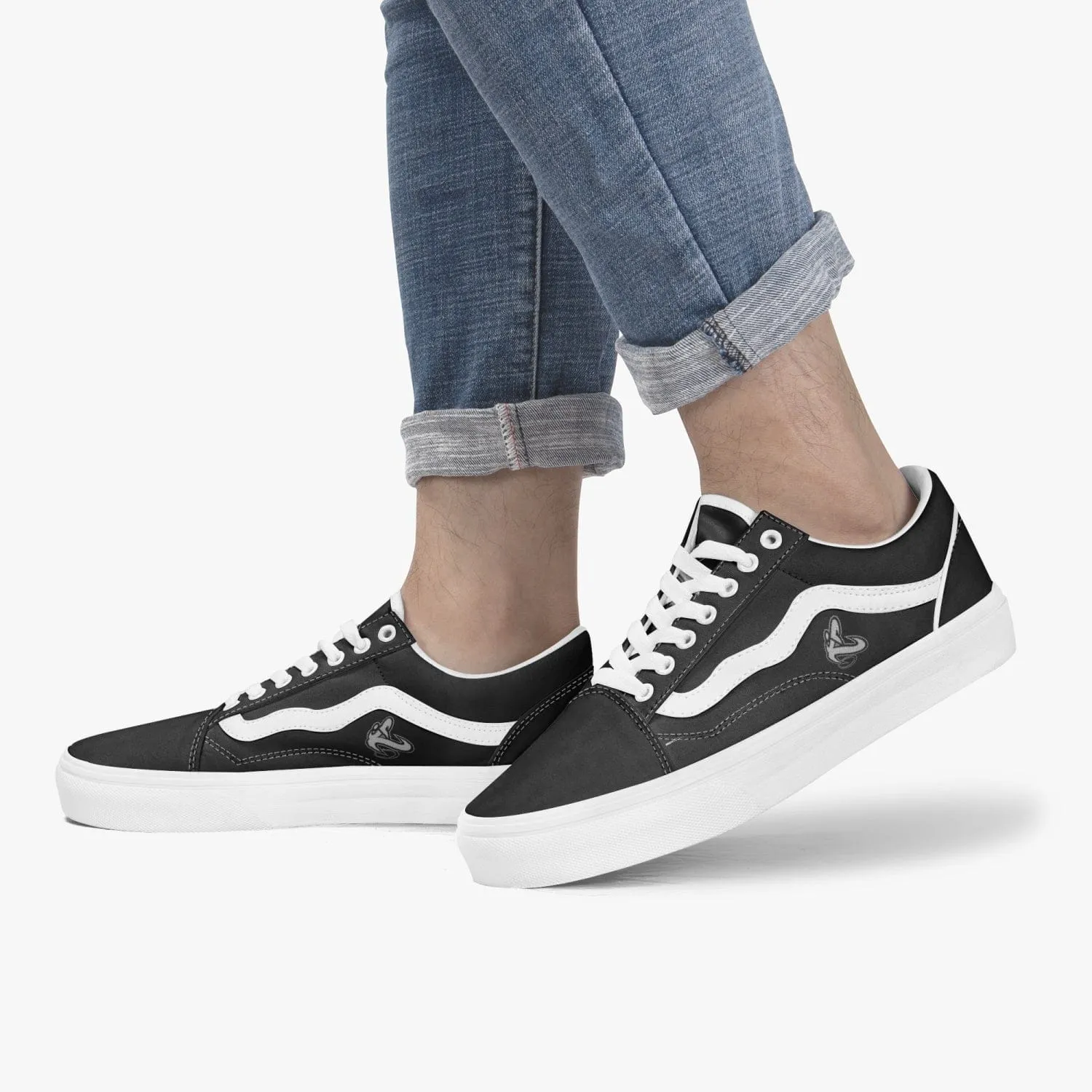 Athletic Apparatus Black Trendy Low-Top Canvas Sneakers