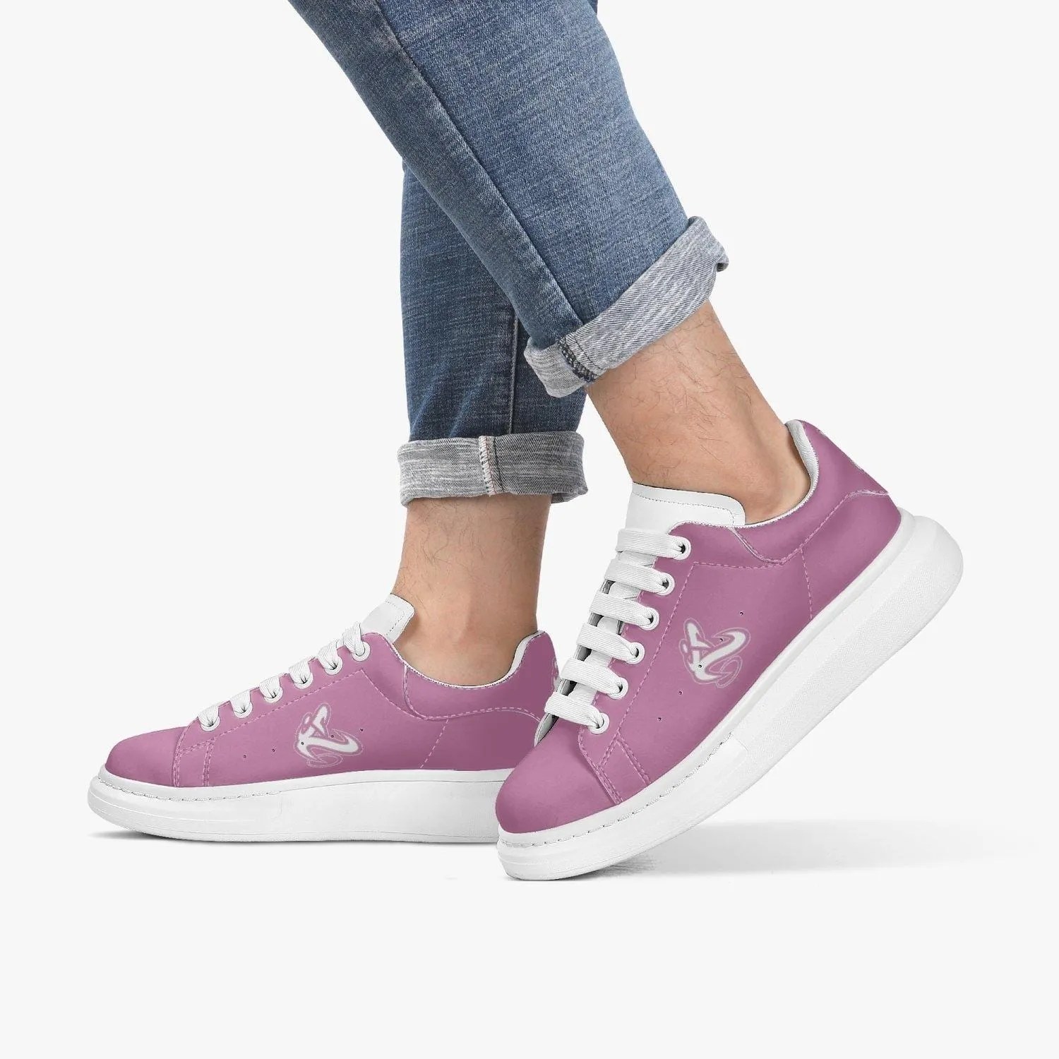 Athletic Apparatus Pink 1 Lifestyle Low-Top Leather Sneakers