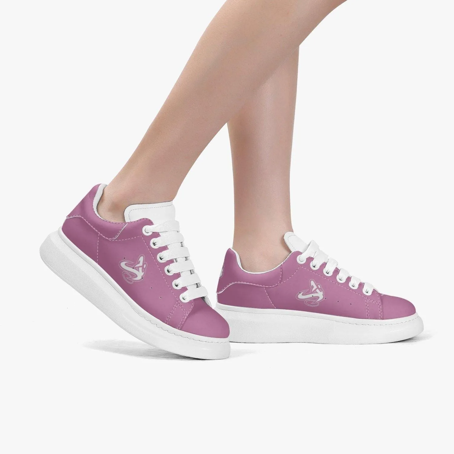 Athletic Apparatus Pink 1 Lifestyle Low-Top Leather Sneakers