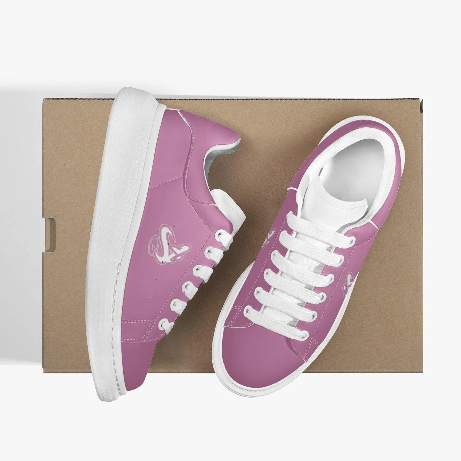 Athletic Apparatus Pink 1 Lifestyle Low-Top Leather Sneakers