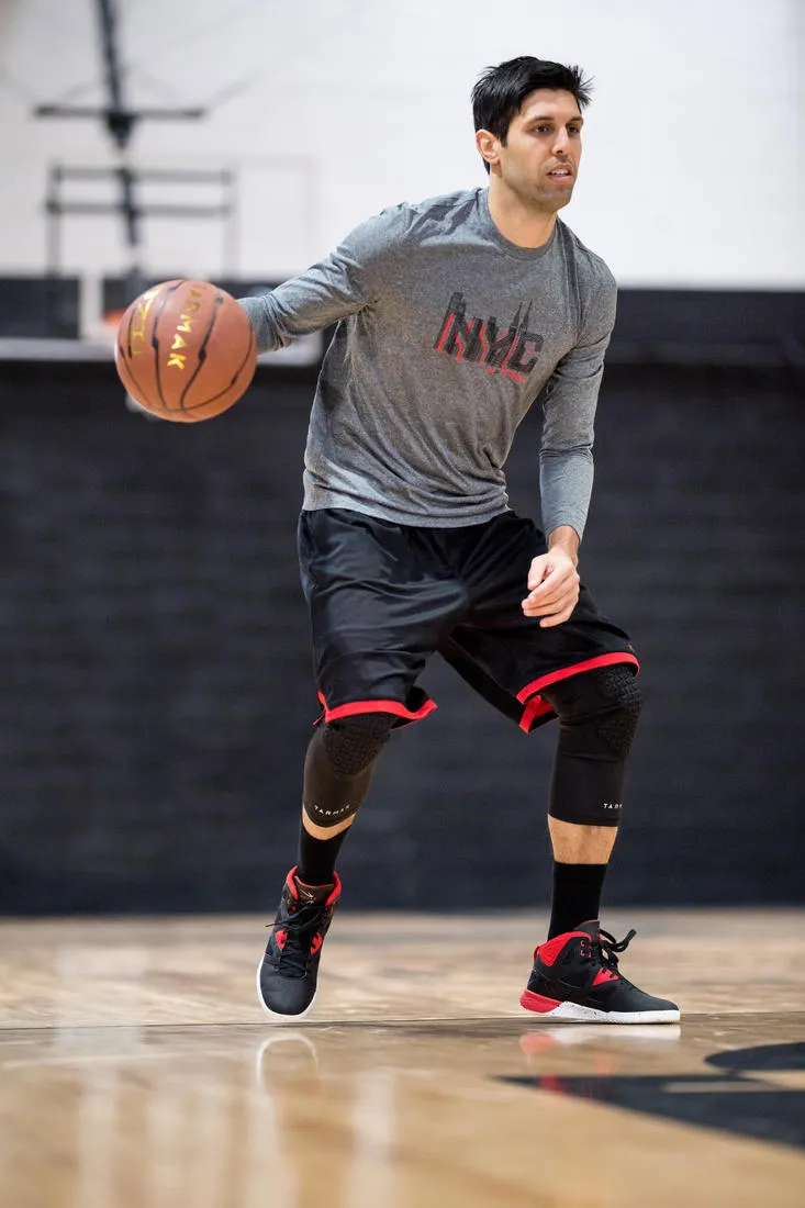 Beginner Basketball Shoes Shield 300 - Black/White/Red