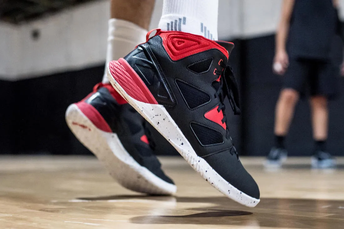 Beginner Basketball Shoes Shield 300 - Black/White/Red