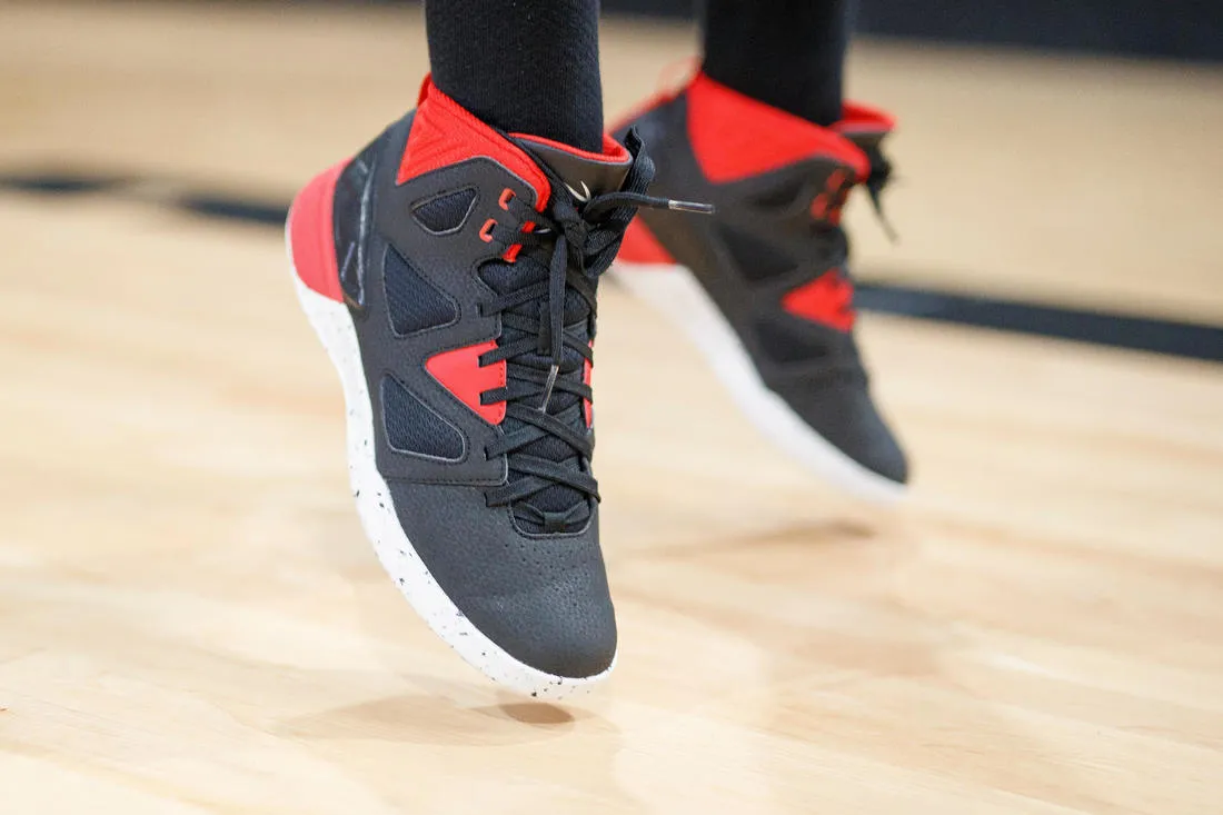 Beginner Basketball Shoes Shield 300 - Black/White/Red