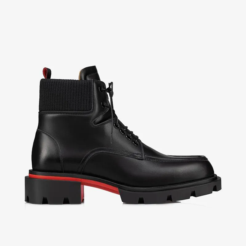 Black Calf Leather Ankle Boot
