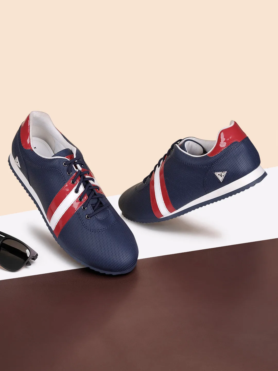 Brazillian Blue Fashion Color Blocked Lace-Up Sneaker