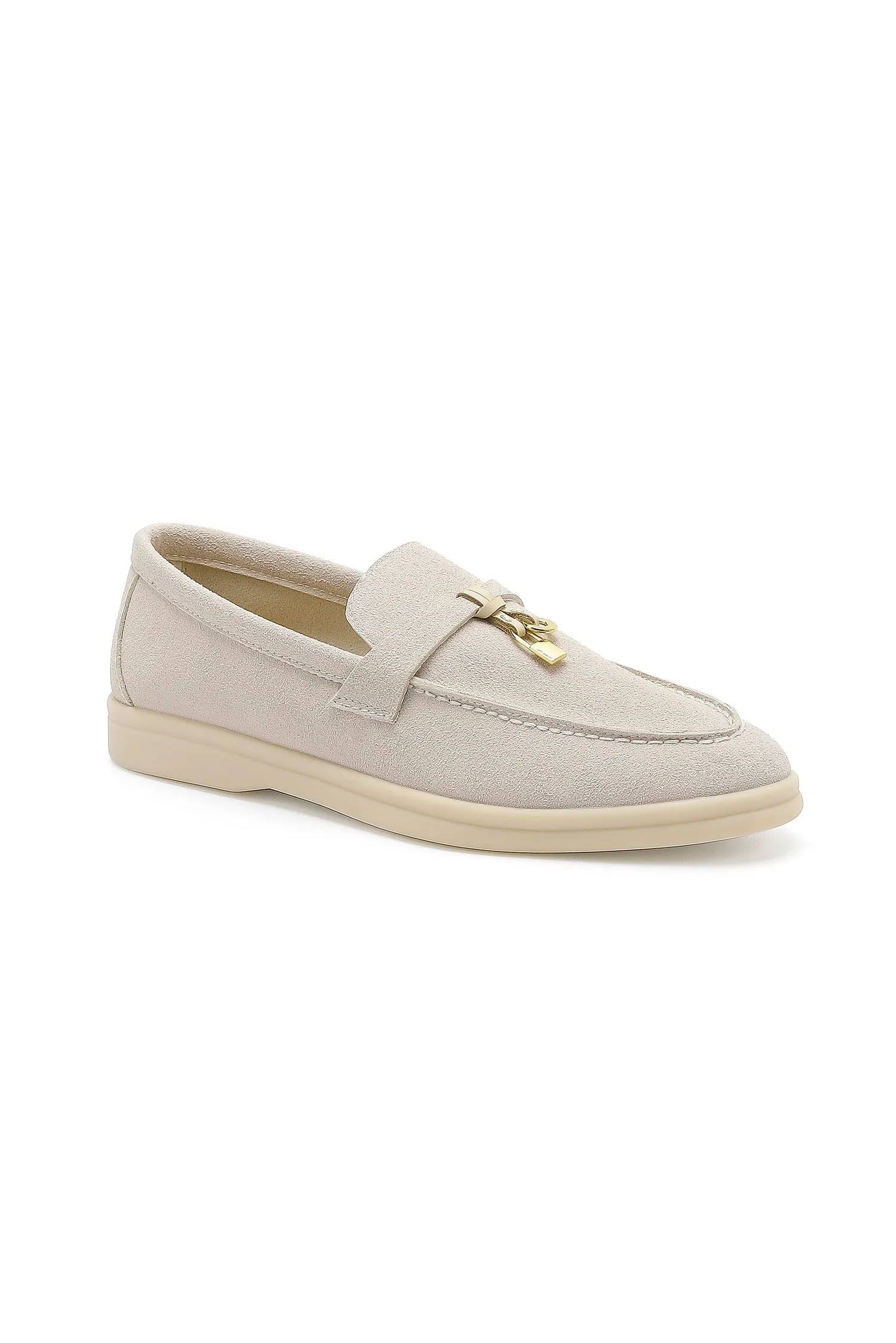 CHARLIE-01 Gold-Accent Loafers