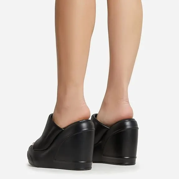 Chic Rubber Platform Wedge Sandals
