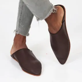 Classic Moroccan Handmade Brown Leather Slippers