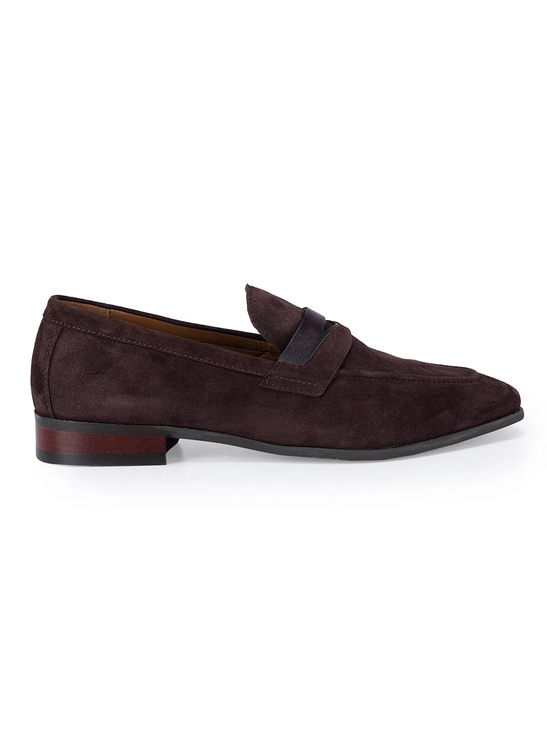 Coffee Suede Leather Loafers