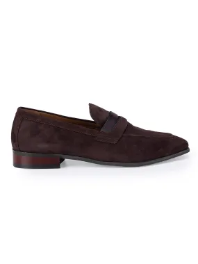 Coffee Suede Leather Loafers