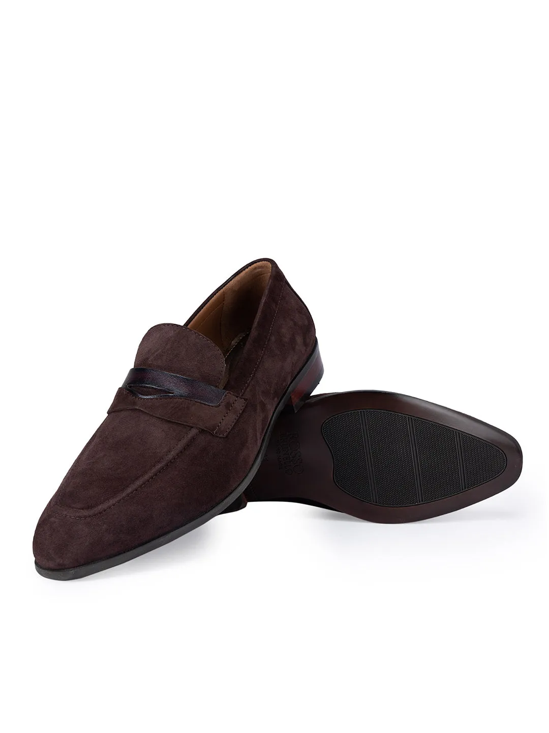 Coffee Suede Leather Loafers
