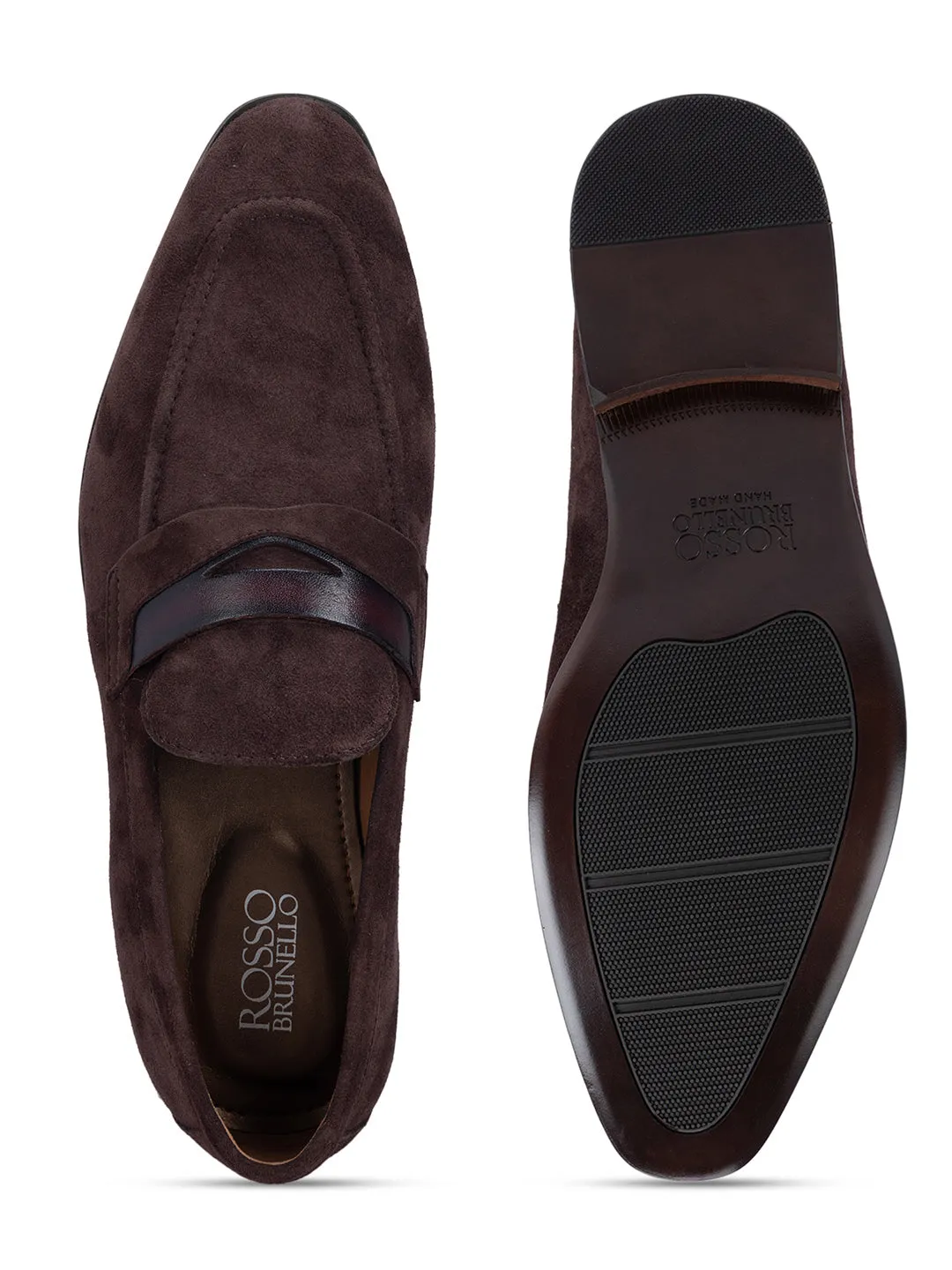Coffee Suede Leather Loafers