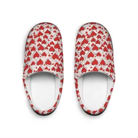 Cozy Scribbled Hearts Men's Indoor Slippers - Perfect for Valentine's Day Comfort