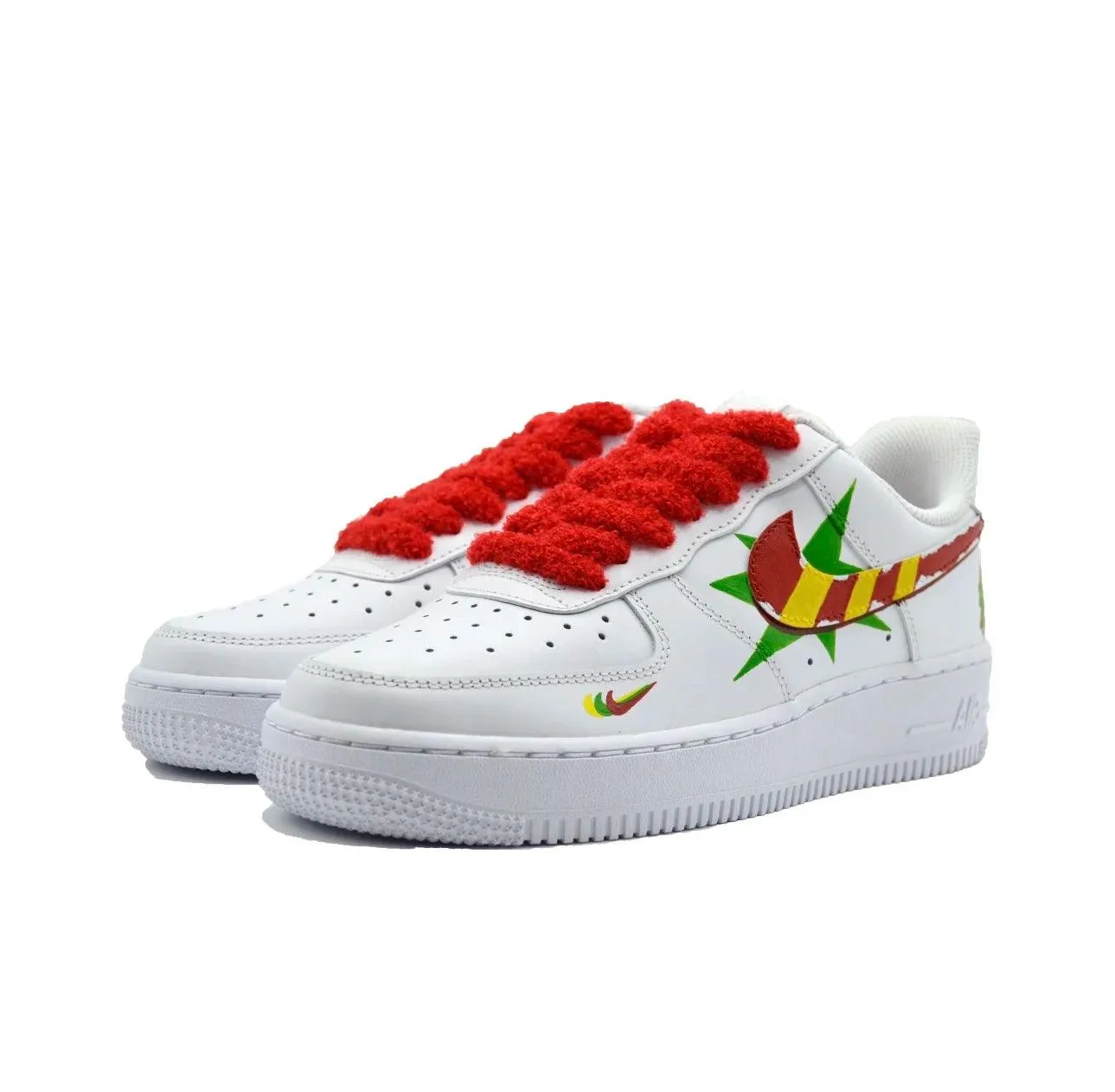 Customized Women's Nike Air Force 1 Low Christmas Tree Sneakers DD8959-100-Team111