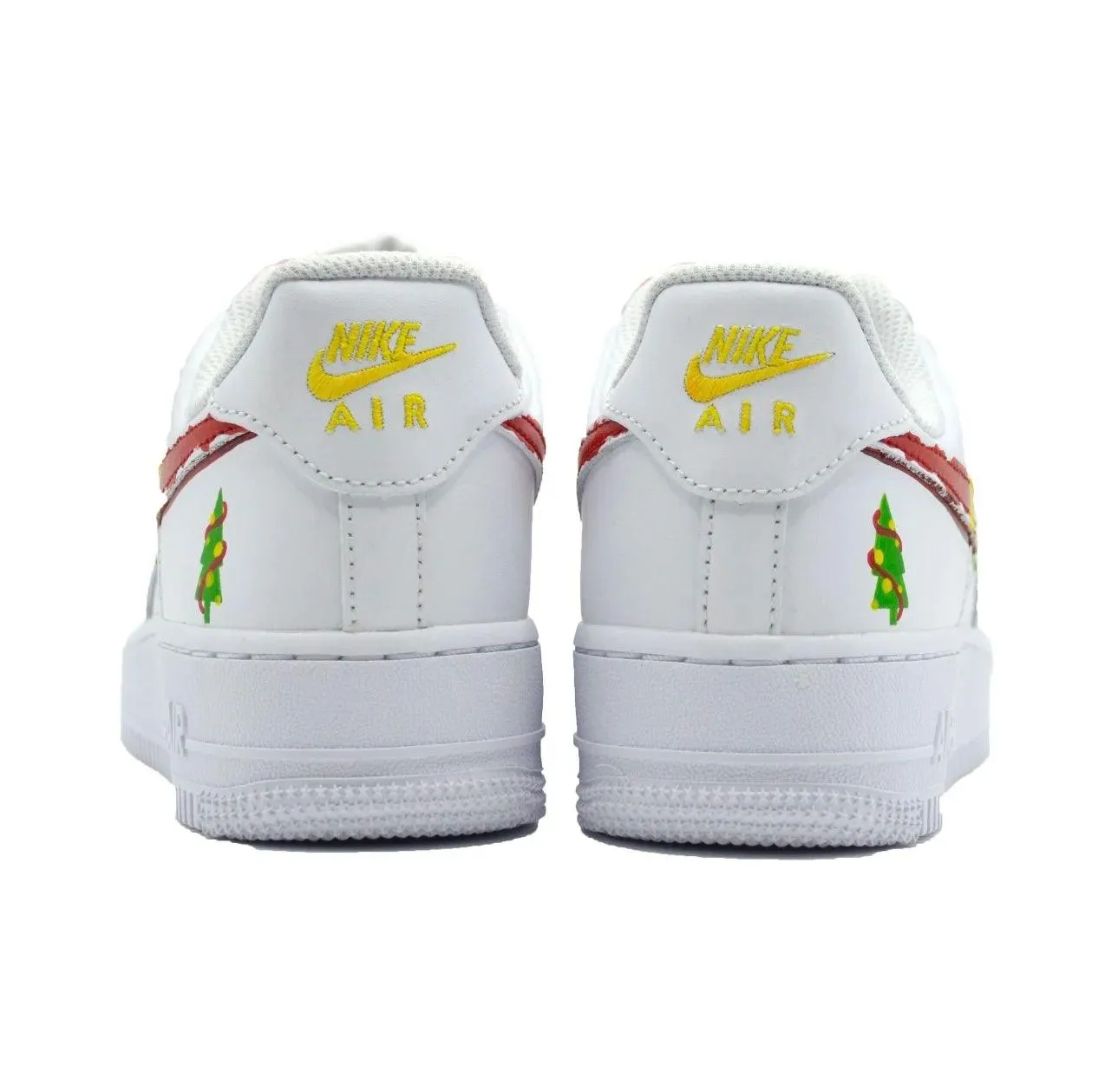 Customized Women's Nike Air Force 1 Low Christmas Tree Sneakers DD8959-100-Team111