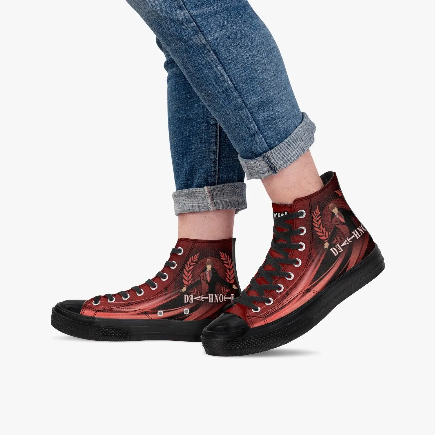 Death Note Kira Red/Black A-Star High Anime Shoes