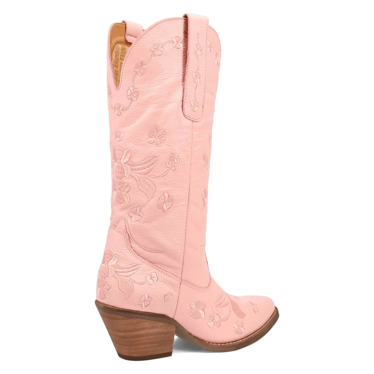 Dingo Womens Love Bug Pink Leather Cowboy Boots