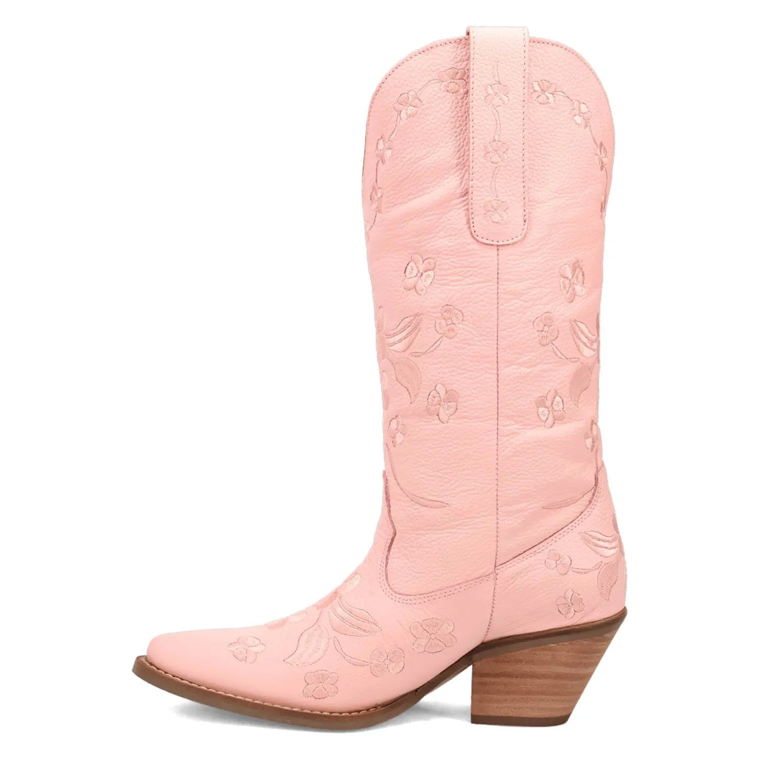 Dingo Womens Love Bug Pink Leather Cowboy Boots