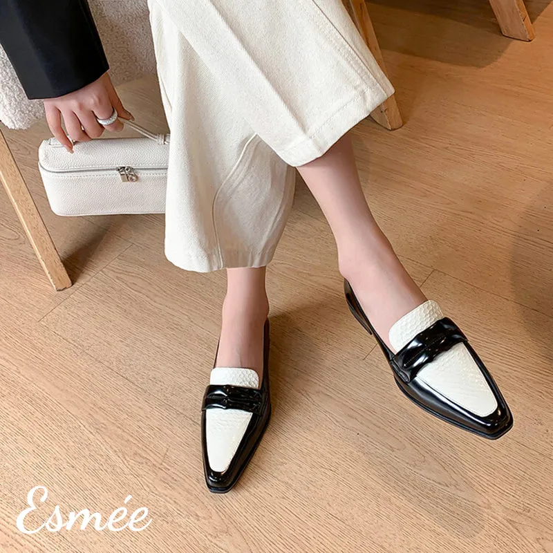 Dual Color Leather Loafers