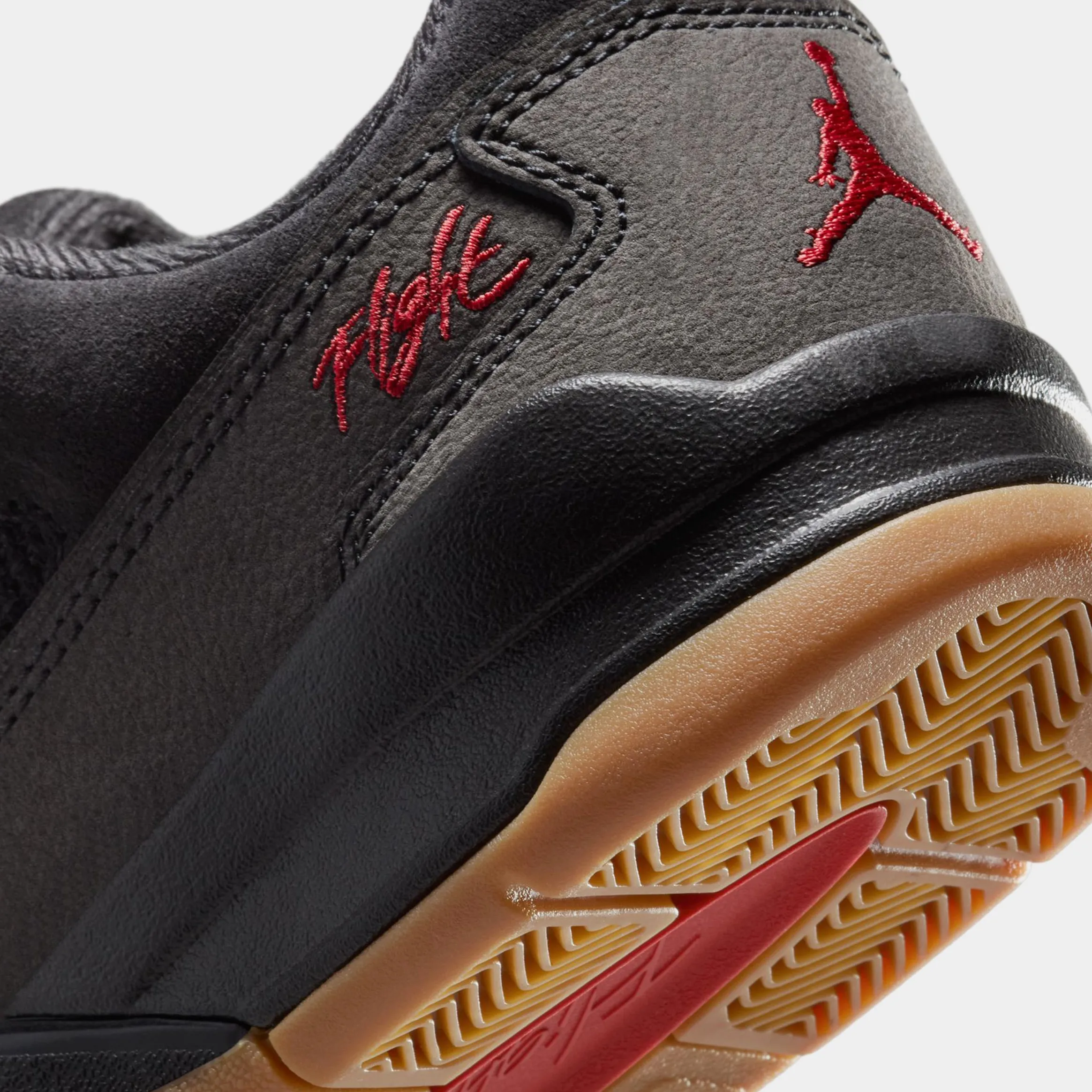 Flight Court Grade School Basketball Shoes (Black/Varsity Red/Gum/Med Brown)