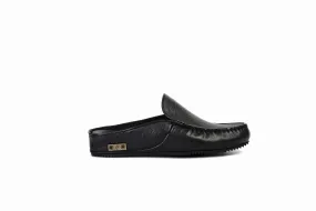 FOOT FEDERATION MOC-TOE MEN'S LEATHER SLIPPER DEERSKIN BLACK
