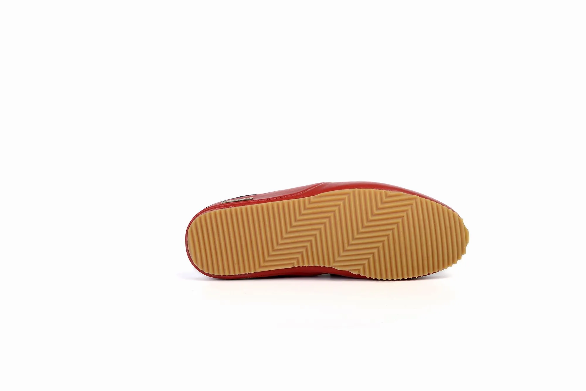 FOOT FEDERATION MOC-TOE MEN'S LEATHER SLIPPER RED