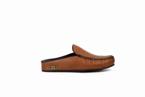 FOOT FEDERATION MOC-TOE MEN'S LEATHER SLIPPER TOBACCO