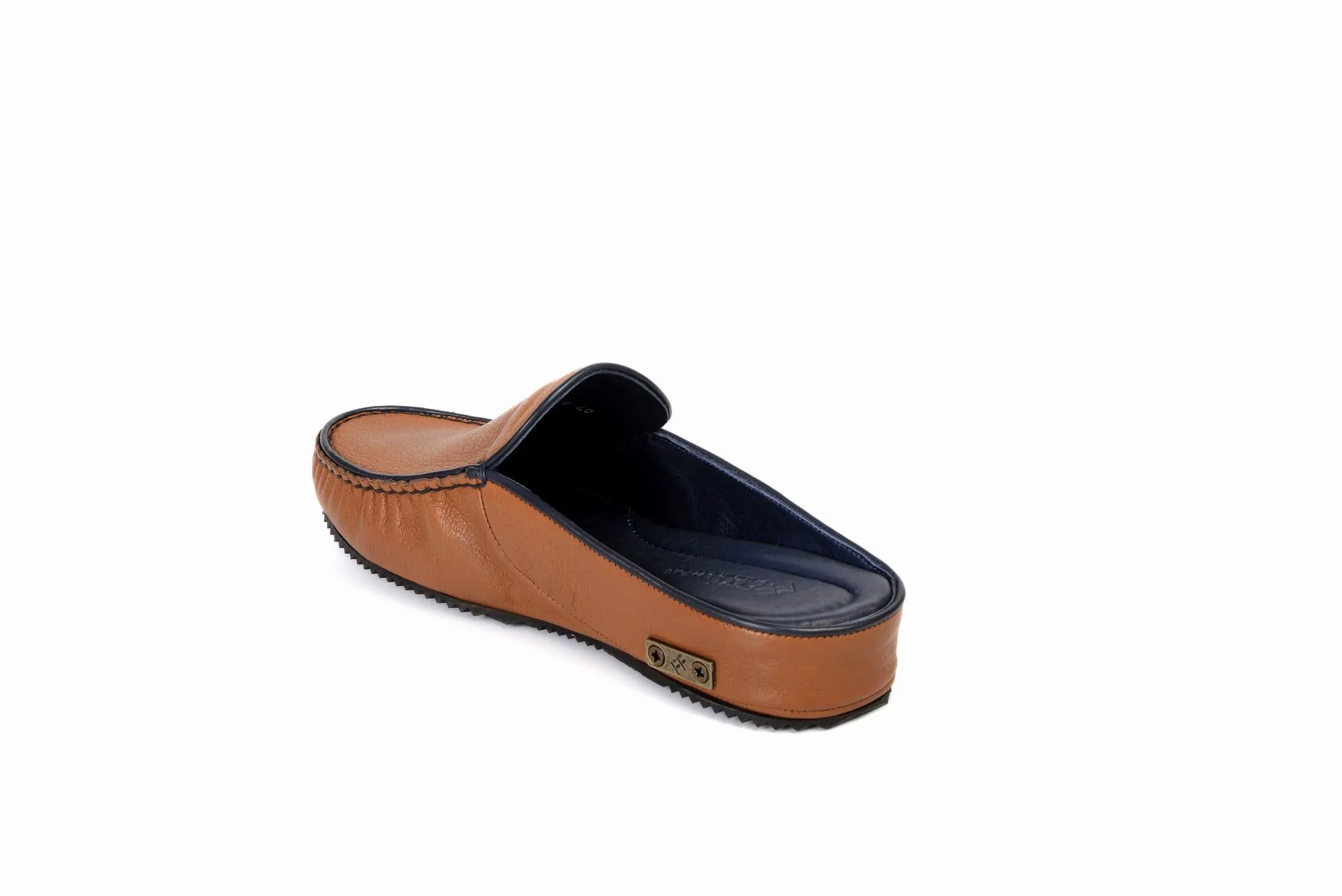 FOOT FEDERATION MOC-TOE MEN'S LEATHER SLIPPER TOBACCO