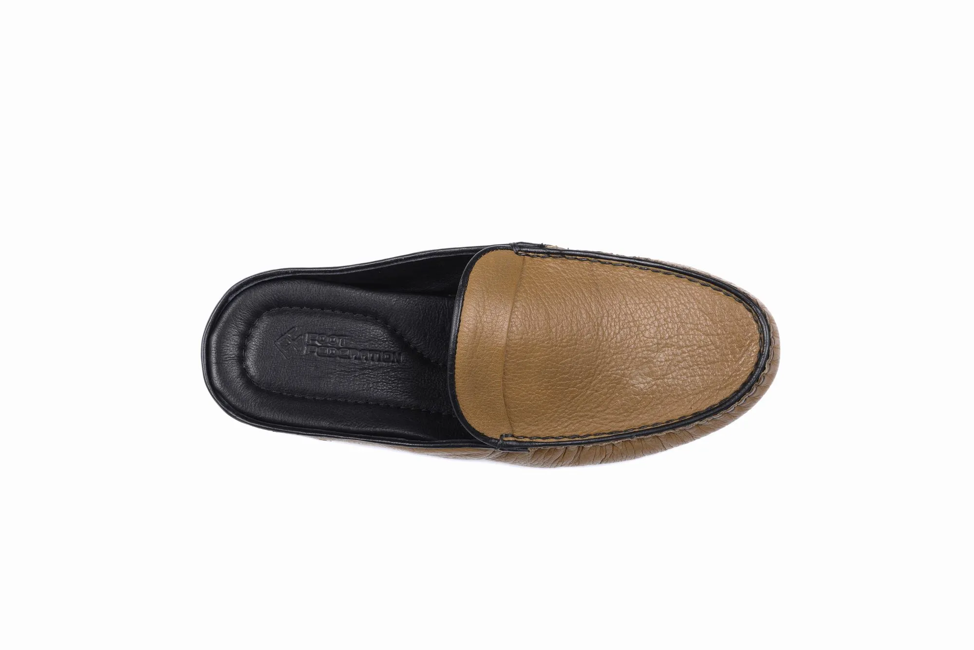 FOOT FEDERATION MOC-TOE WOMEN'S LEATHER SLIPPER WALNUT