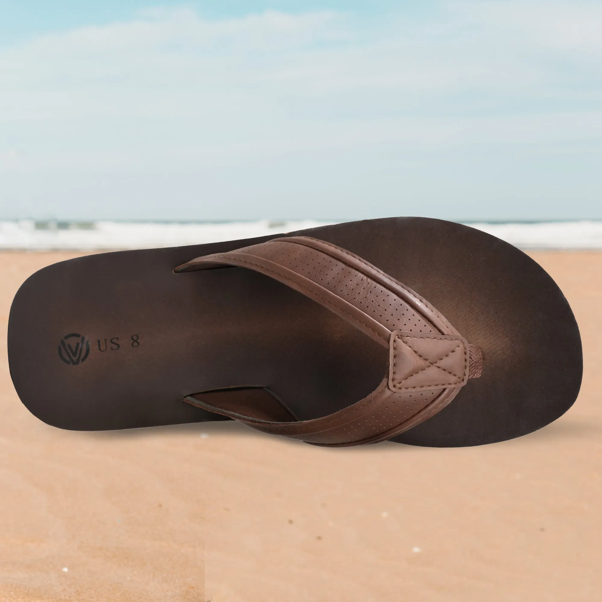 Men's Solid Color Lightweight Flip Flops, Comfy Non Slip Durable Casual EVA Sole Sandals For Men's Outdoor Activities