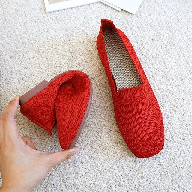 Square Toe Knitted Sole
