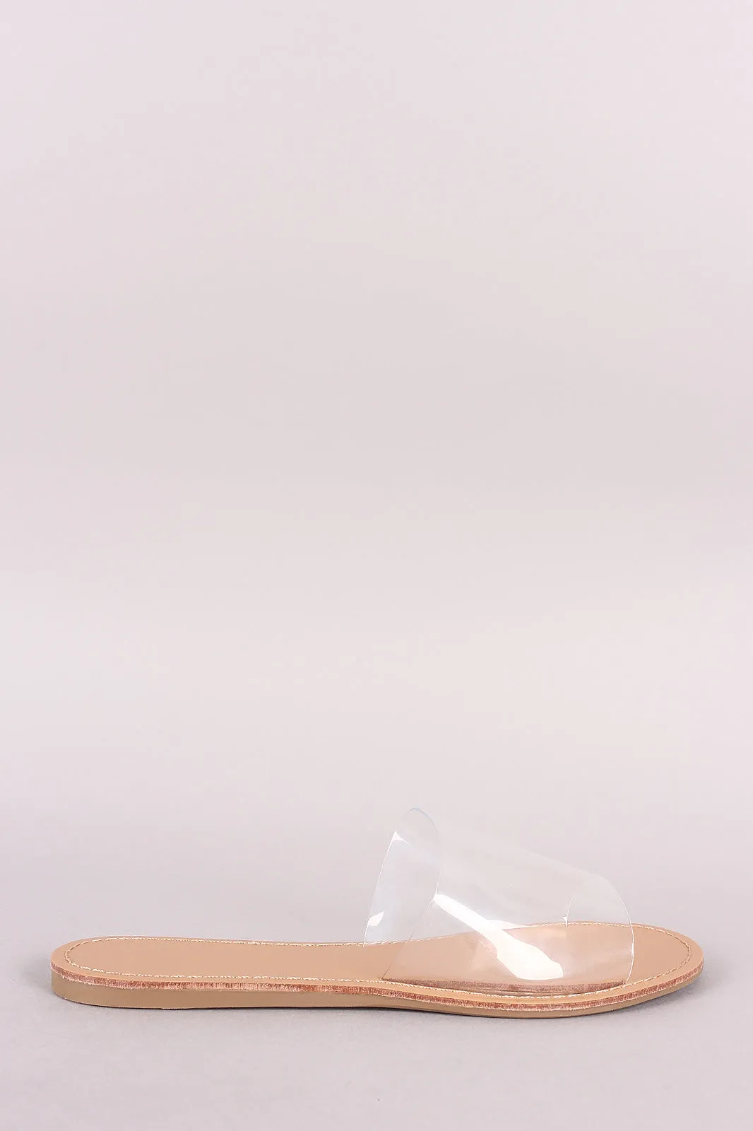 Wild Diva Lounge Open Toe Transparent Slide Sandal