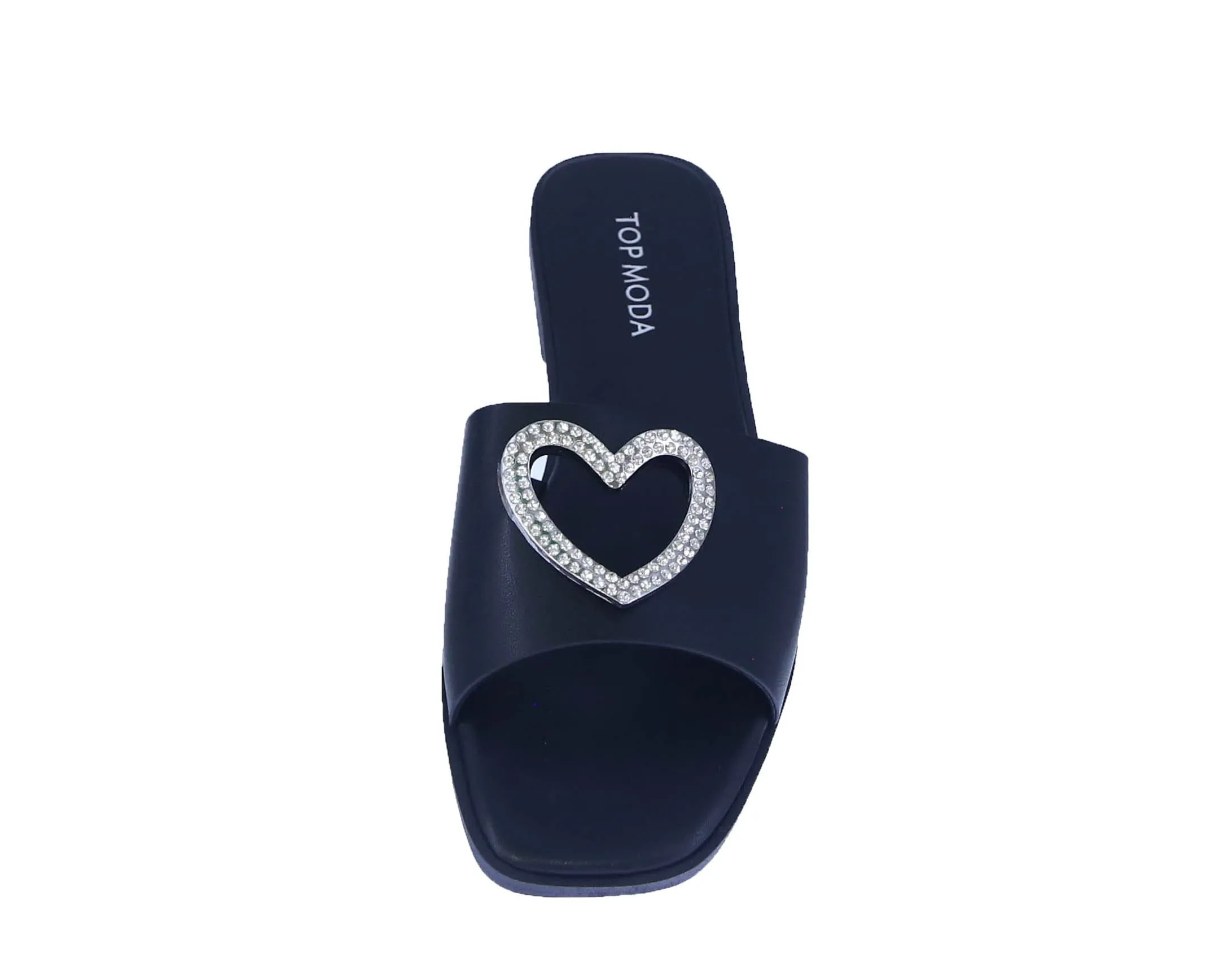 WOMAN'S SHOES BLACK PU LEATHER SANDALS DOHA-5