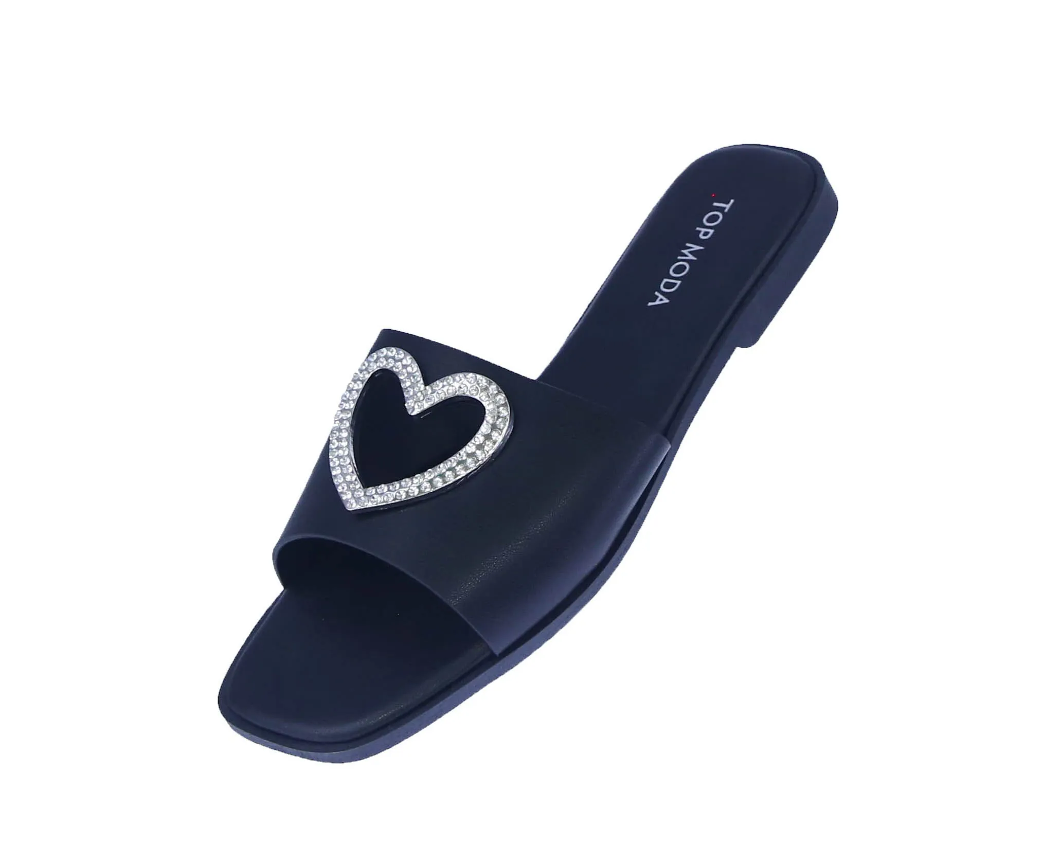 WOMAN'S SHOES BLACK PU LEATHER SANDALS DOHA-5
